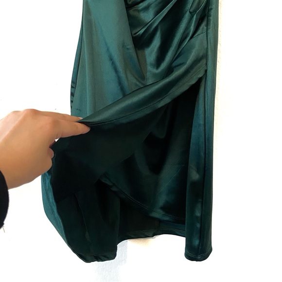 Windsor One Shoulder Dress Dark Forest Green Size Medium - Picture 5 of 10